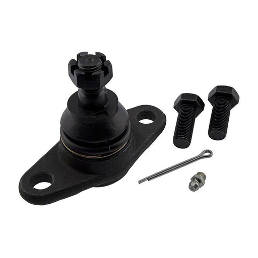 30480628 Pro-Series OE Ball Joint - Lower kit with two bolts, one pin, and one small metal piece on a white background.