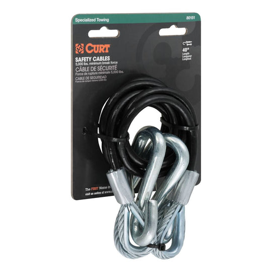 80151 44-1/2 Safety Cables with 2 Snap Hooks (5,000 lbs, 2-Pack)