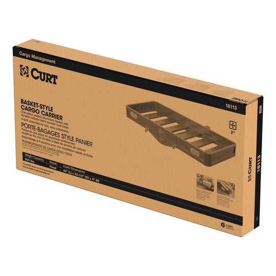 18113 49x22 Black Aluminum Basket Cargo Carrier 2 Shank, 500 lb