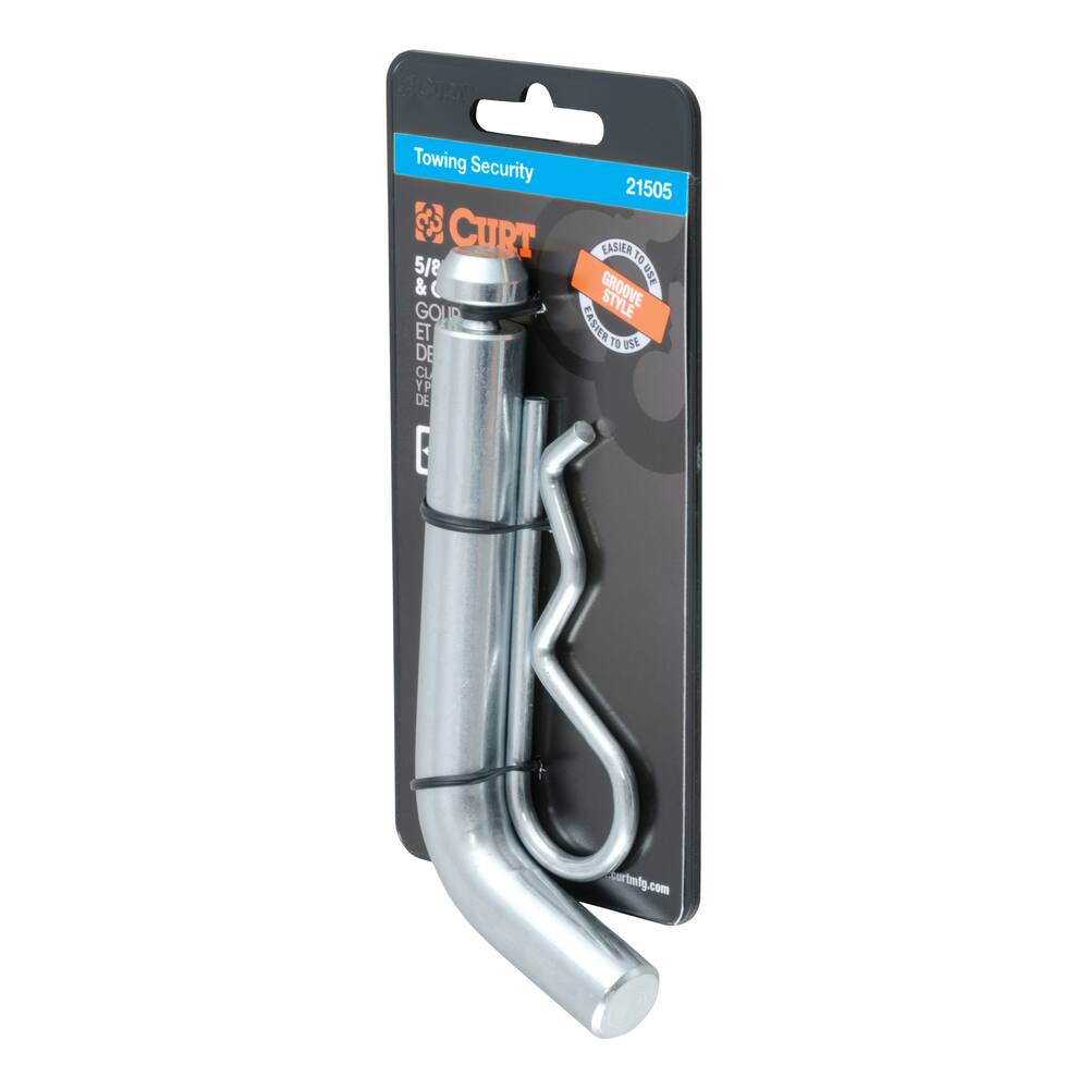 21505 5/8 Hitch Pin with Groove (2 Receiver, Zinc, Packaged)