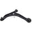51360S0XA02 Pro-Series OE Control Arm in black, featuring a triangular design, complete with bolts and nuts on a white background.