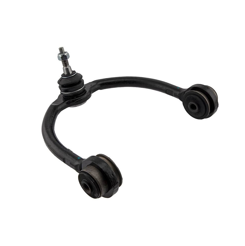 A 52090206AF Pro-Series OE Control Arm in black, featuring bushings and a ball joint, displayed on a white background.