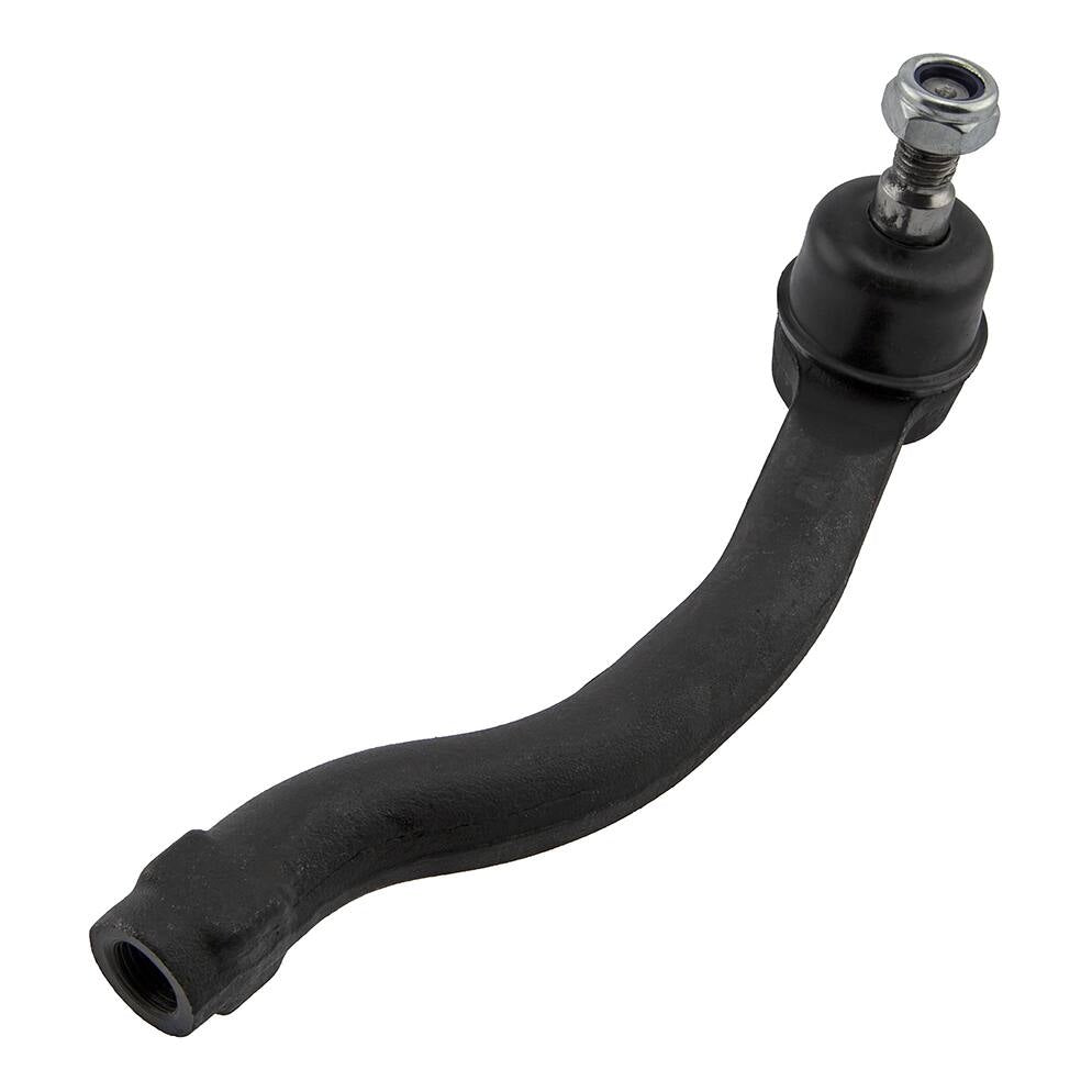 The 53540SEPA02 Pro-Series OE Tie Rod, featuring a black curved design and equipped with a metal nut and bolt on one end, is displayed against a white background.