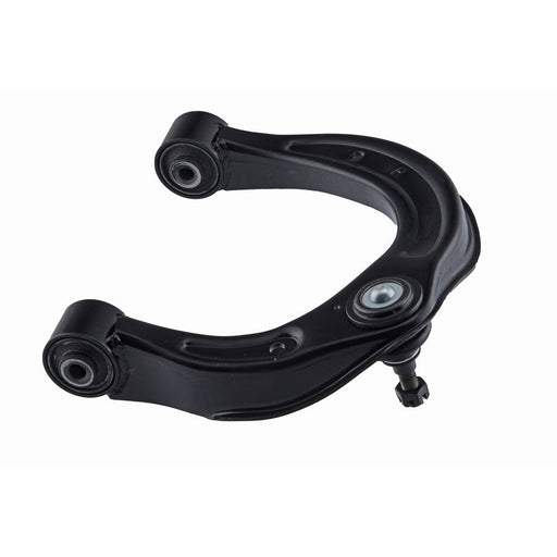 The 544203F601 Pro-Series OE Control Arm, featuring a black finish with included bushings and ball joint, isolated on a white background.