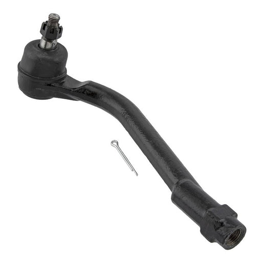 A 568202H000 Pro-Series OE Tie Rod made of black metal, complete with a cotter pin, set against a white background.
