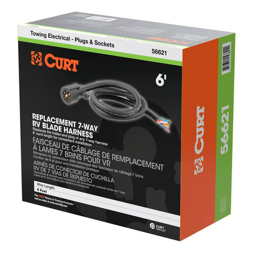 56621 6' Replacement 7-Way Blade Harness (Trailer Side, Packaged)