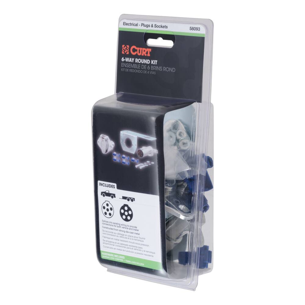 58093 6-Way Round Connector Plug & Socket with Hardware (Packaged)