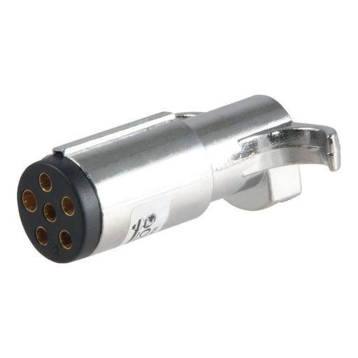 58120 6-Way Round Connector Plug (Trailer Side, Chrome Plastic)