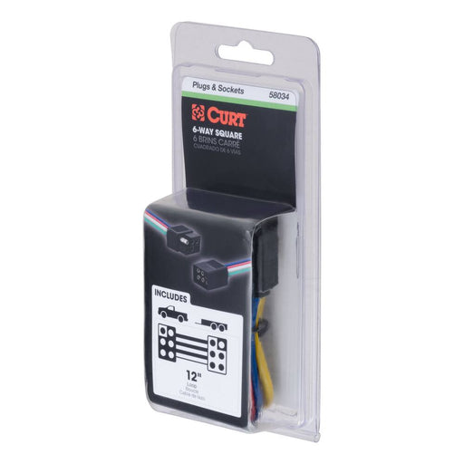 58034 6-Way Square Connector Plug & Socket with 12 Wires