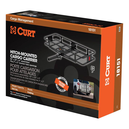 18150 60x20 Black Steel Basket Cargo Carrier, 2 Shank, 500 lb