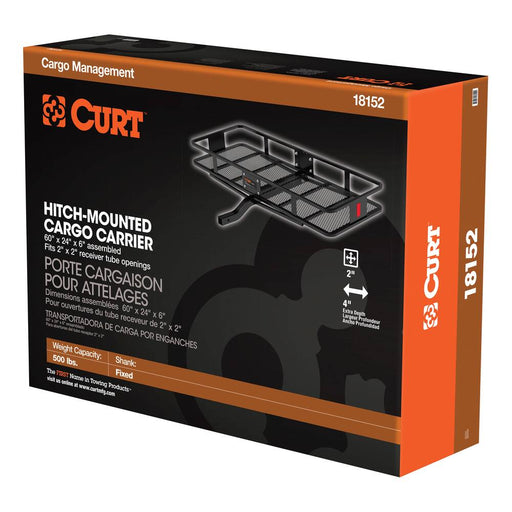 60x24 Black Steel Basket Cargo Carrier, 2 Shank, 500 lb