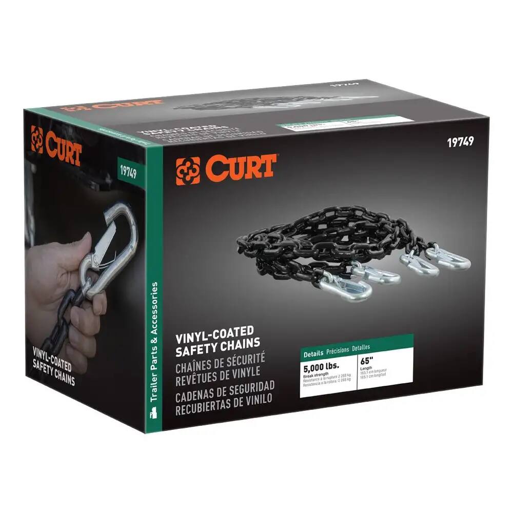 19749 65 Safety Chains with 2 Snap Hooks Each (5,000 lbs, 2-Pack)