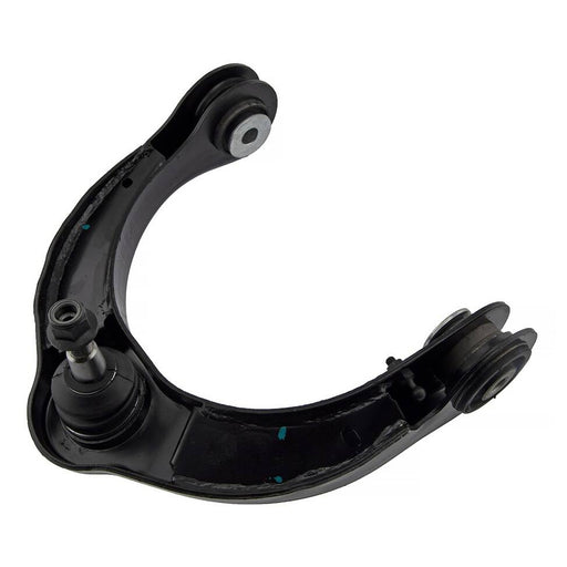 A 68217809AA Pro-Series OE black front upper control arm with a ball joint and bushings on a white background.