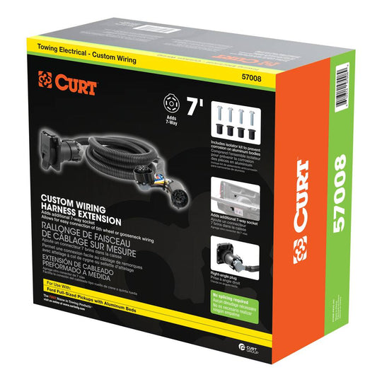 57008 7' Extension Harness (Adds 7-Way RV to Truck Bed, Packaged)