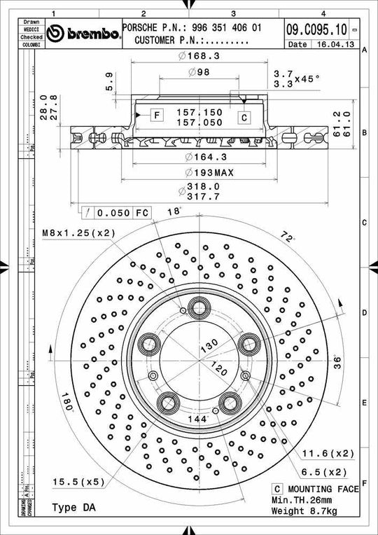 09.C095.11 Brembo Brake Rotor