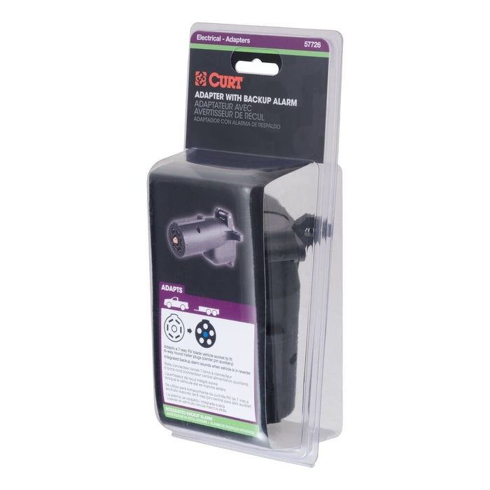 57726 Adapter with Alarm (7-Way Blade to 6-Way Round, Center Pin)