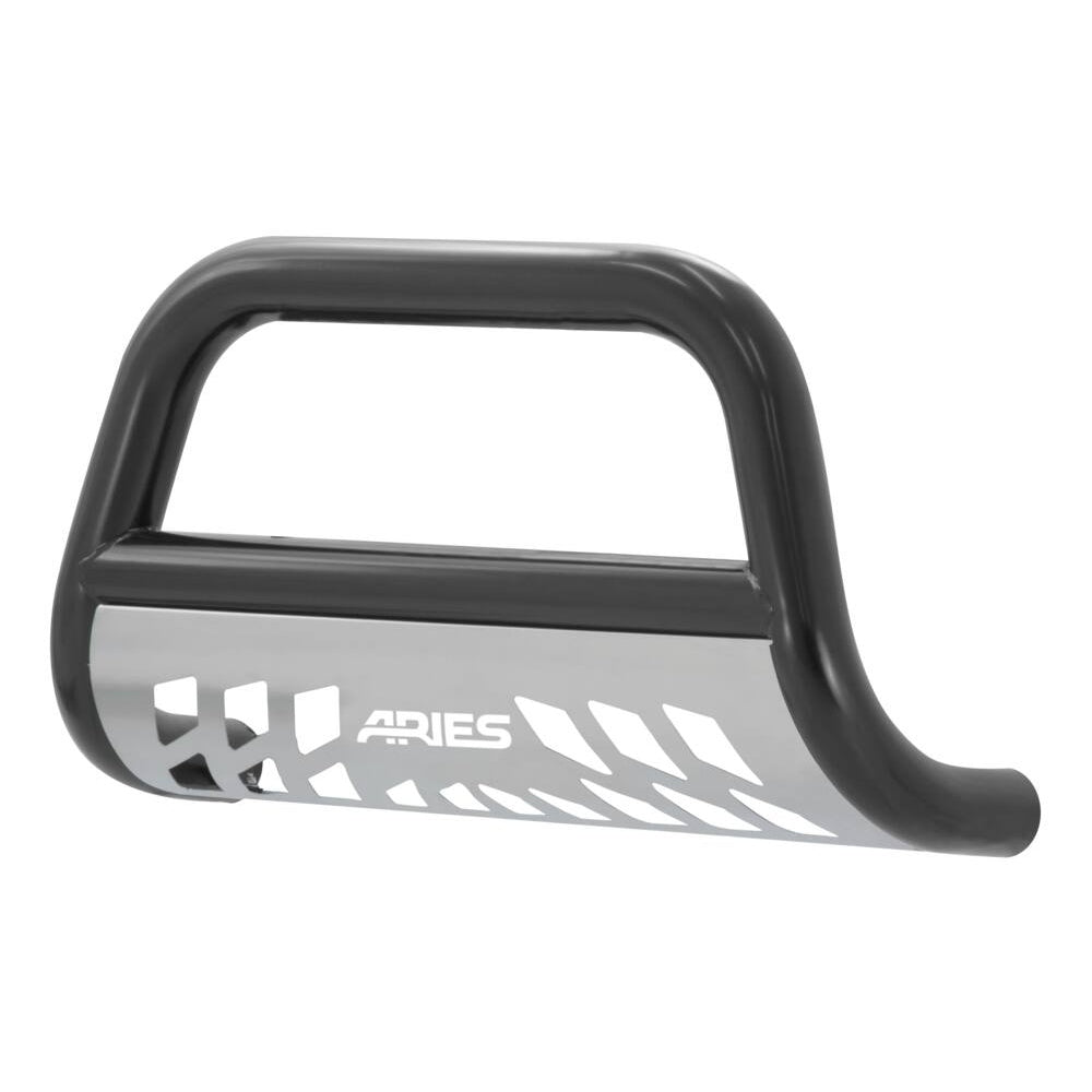 B35-2010 Aries 3 BullBar, SG Black w/ Brushed SS Skid Plt