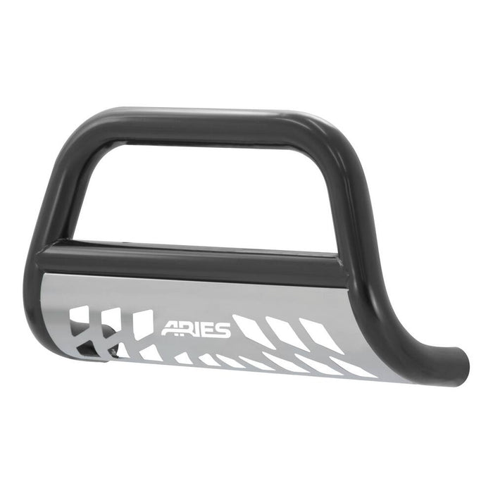 B35-3014 Aries 3 BullBar, SG Black w/ Brushed SS Skid Plt