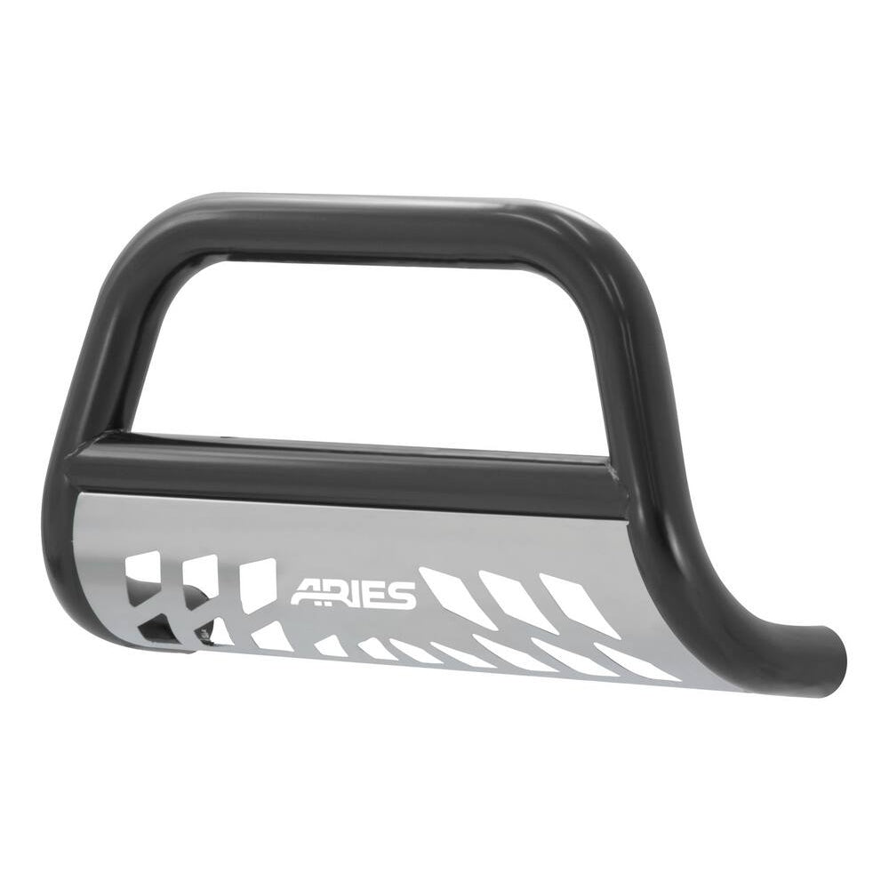 B35-4016 Aries 3 BullBar, SG Black w/ Brushed SS Skid Plt