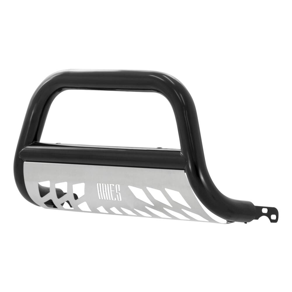 B35-9002 Aries 3 BullBar, SG Black w/ Brushed SS Skid Plt