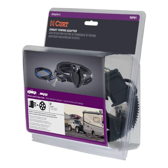 58981 Dinghy Towing Electrical Adapter 4-Way Flat to 6-Way Round