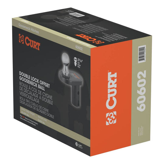 60602 Double Lock 2-5/16 Offset Gooseneck Ball 4 Rearward Offset