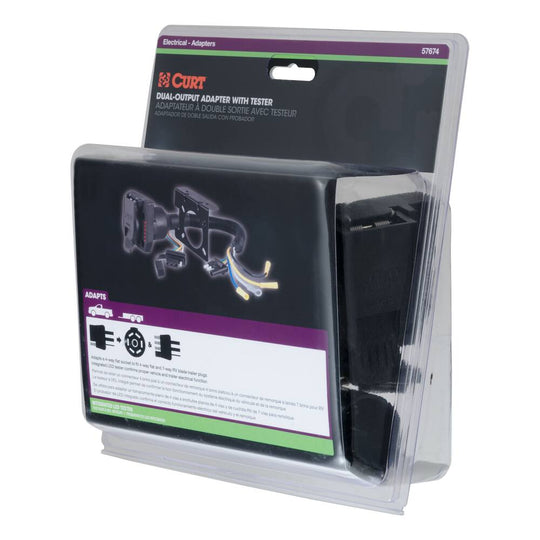 57674 Dual-Output Adapter with Tester (Adds 7-Way to 4-Way Flat)