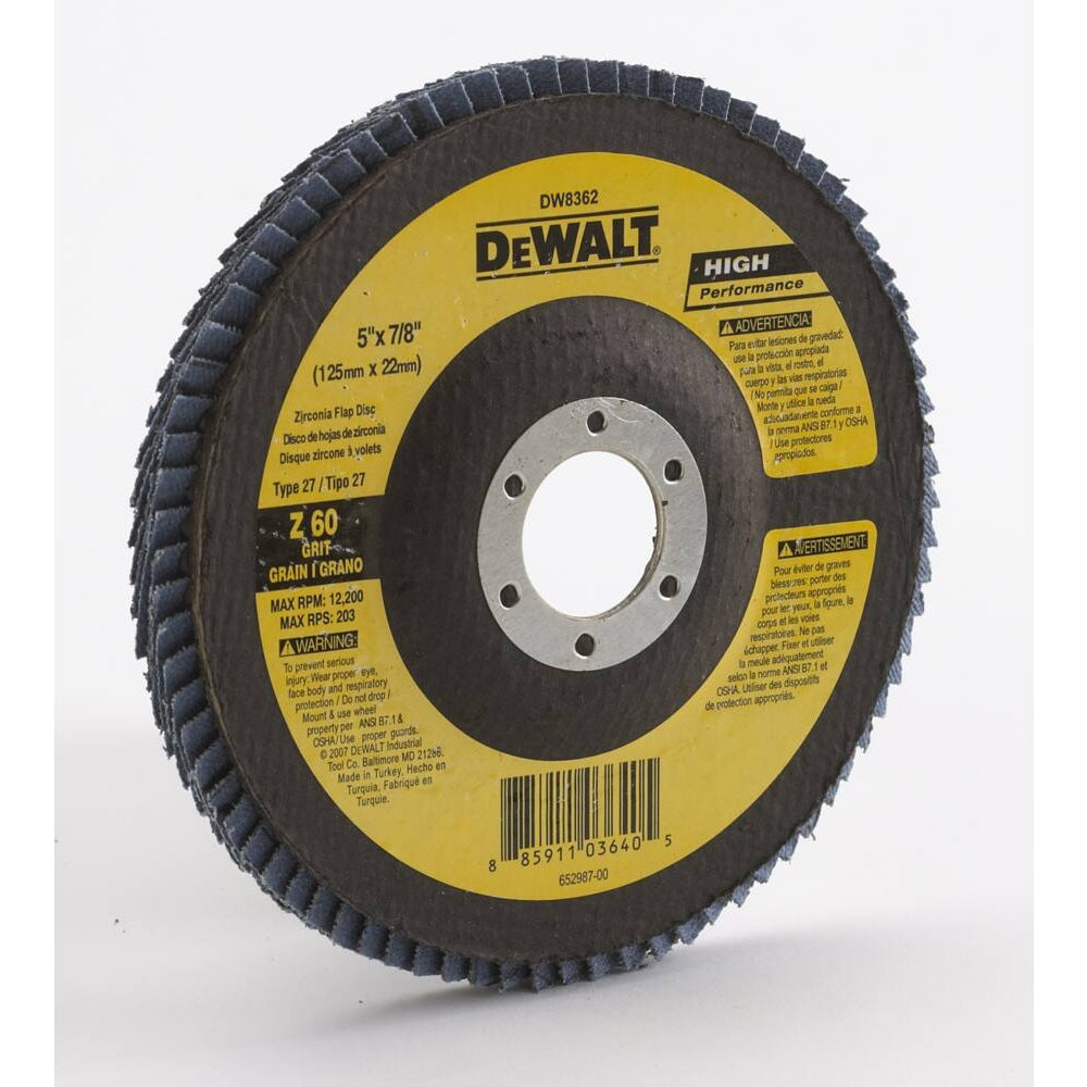 DW8352 DEWALT 4-1/2 x 7/8-in Z40T27 Flap Disc