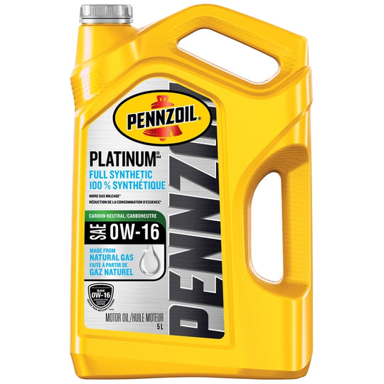 Pennzoil Platinum 0W16 Synthetic Engine Oil, 5-L