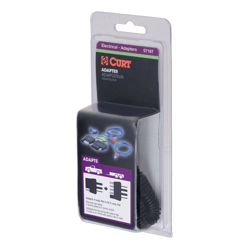 57187 Electrical Adapter, 4-Way Flat Vehicle to 5-Way Flat Trailer