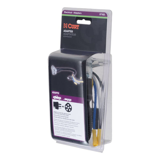 57183 Electrical Adapter 4-Way Flat Vehicle to 6-Way Round Trailer