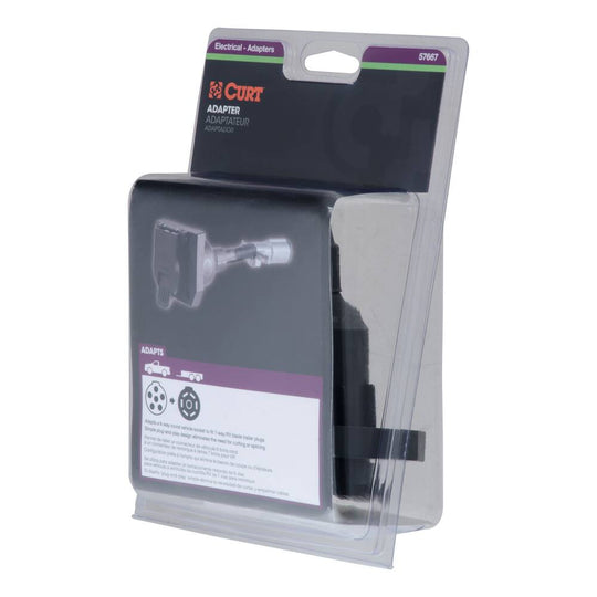 57667 Electrical Adapter (6-Way Round to 7-Way RV Blade Trailer)