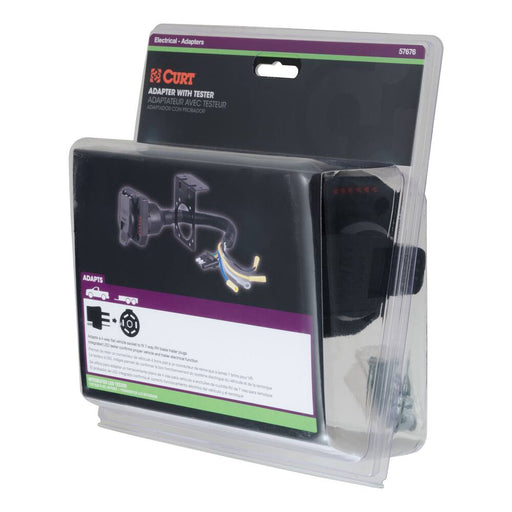 57676 Electrical Adapter with Tester (4-Way Flat to 7-Way Blade)