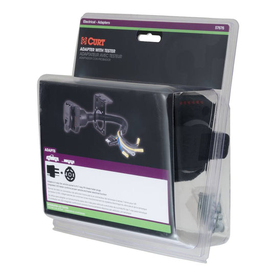 57676 Electrical Adapter with Tester (4-Way Flat to 7-Way Blade)
