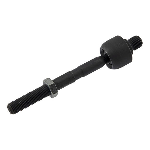 The 565402H000 Pro-Series OE Tie Rod is a black automotive inner tie rod featuring threaded ends and a hexagonal nut in the middle.
