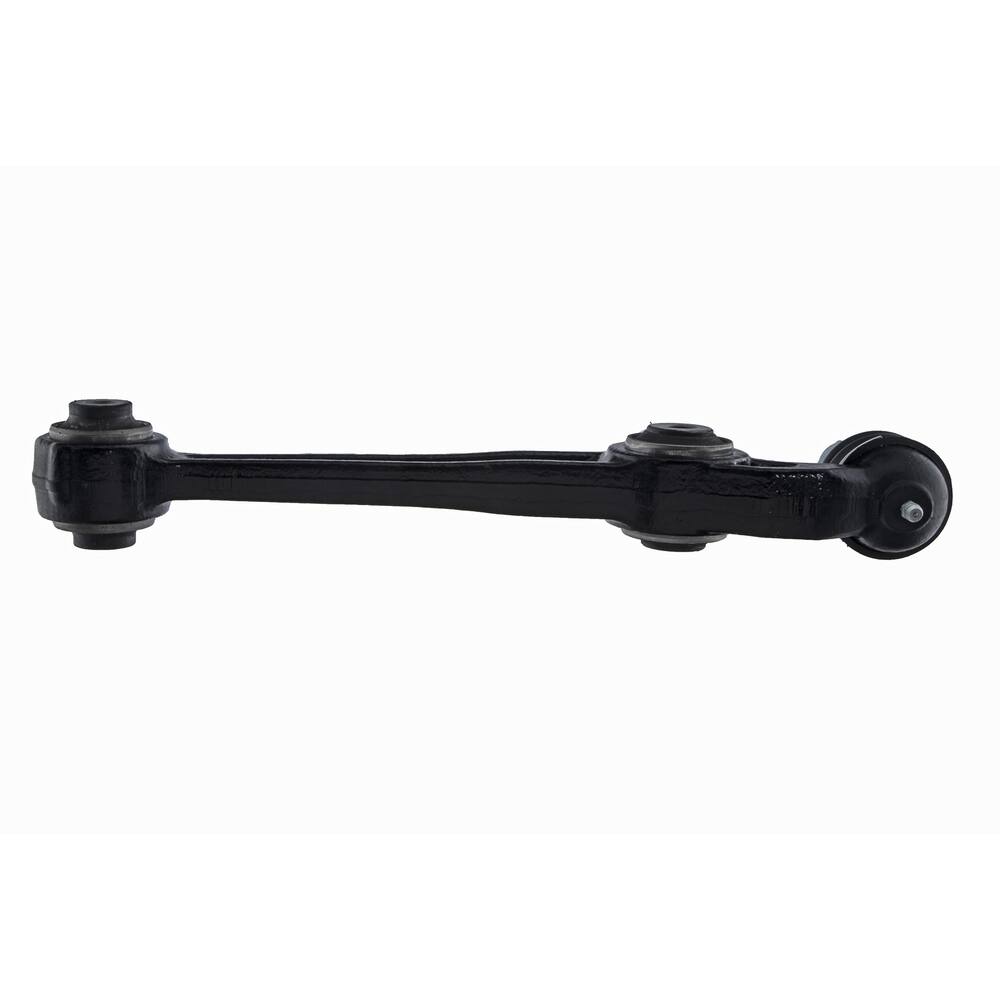 GJ6A34300C Pro-Series OE Control Arm, a black metal car suspension component, isolated on a white background.