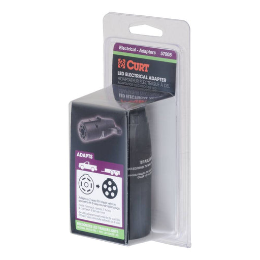 57005 LED Electrical Adapter 7-Way RV Blade to 6-Way Round