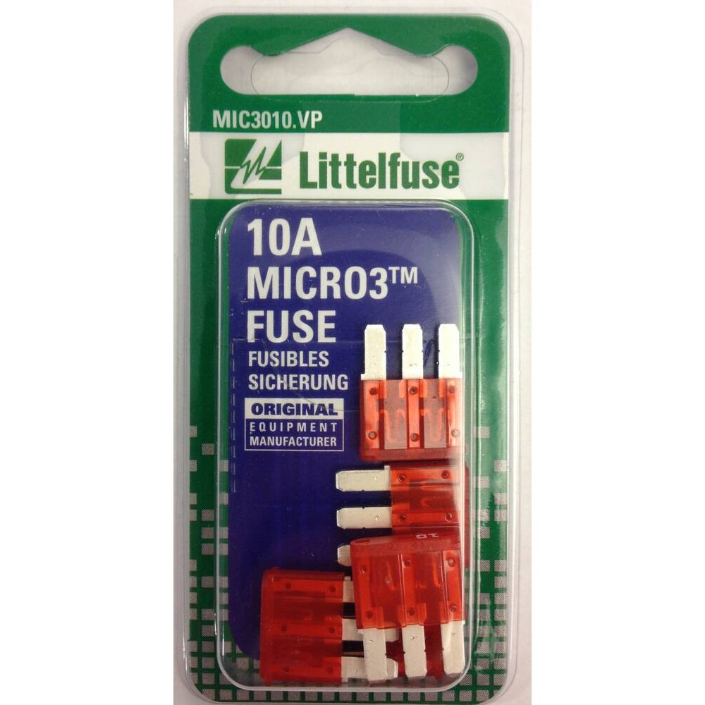 MIC3010.VP Littelfuse  Micro3 Blade 32V Ag 10A 5pc Card