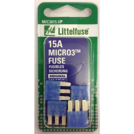 MIC3015.VP Littelfuse  Micro3 Blade 32V Ag 15A 5pc Card