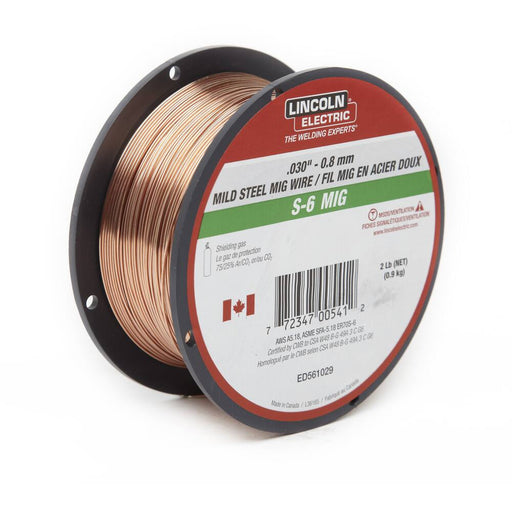 ED561029 Lincoln Electric S-6 0.025-in Solid MIG Wire- 2lb