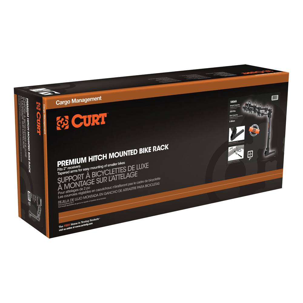 18065 Premium Hitch-Mounted Bike Rack (5 Bikes, 2 Shank)