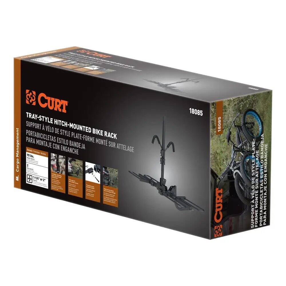 18085 Tray-Style Hitch-Mounted Bike Rack 2 Bikes 1-1/4 or 2 Shank