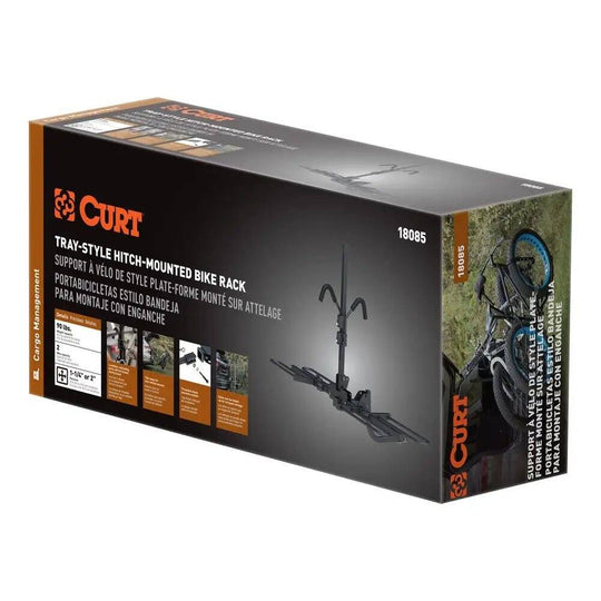 18085 Tray-Style Hitch-Mounted Bike Rack 2 Bikes 1-1/4 or 2 Shank